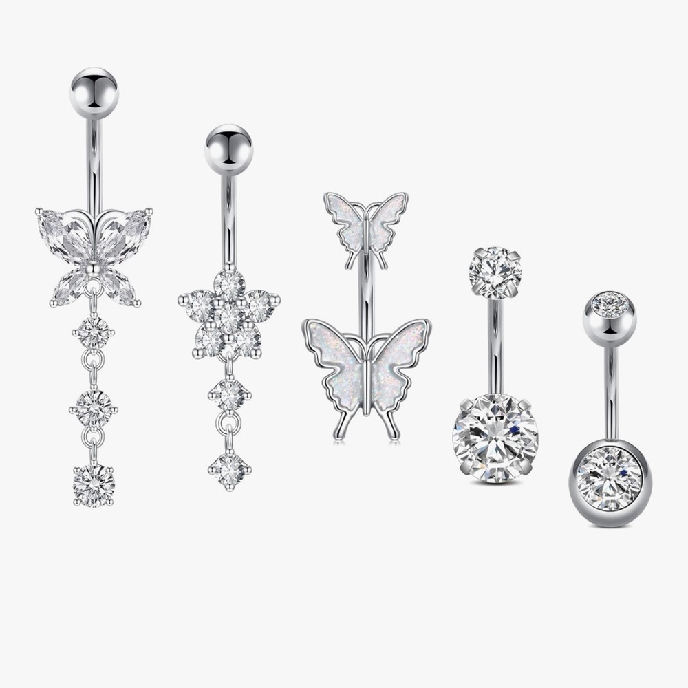 Incaton 14G Belly Button Rings Stainless Steel 6mm Short 10mm Bar Navel Piercing